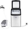 H.Koenig KBP40 Maquina de Hacer Hielo, 145 W, 2 Tamanos Cubitos, Bandeja de agua 2,8 L, Indicador Nivel de Agua, Ac Inoxidable. Ciclo Produccion 9 Min