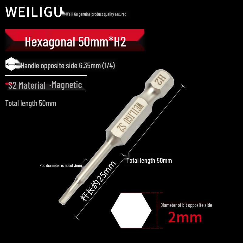 Electroplated Anti-Rust Hex Bit Set, S2 Steel, Extended Pneumatic Air Driver, Hex Socket Screwdriver.