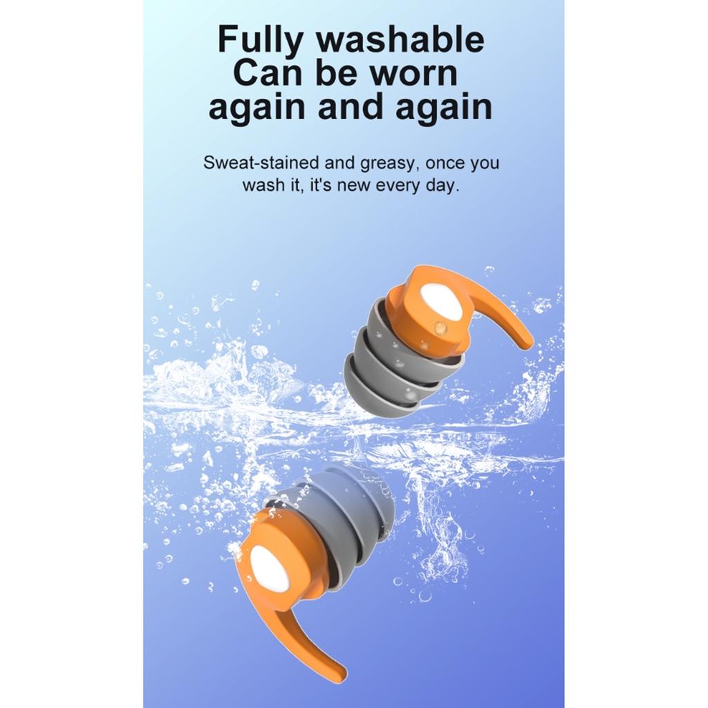 1 Pair Ear Plugs Soft Silicone Noise Reducing Reusable Earplugs For Sleeping Work Studying Travel Concert Snoring