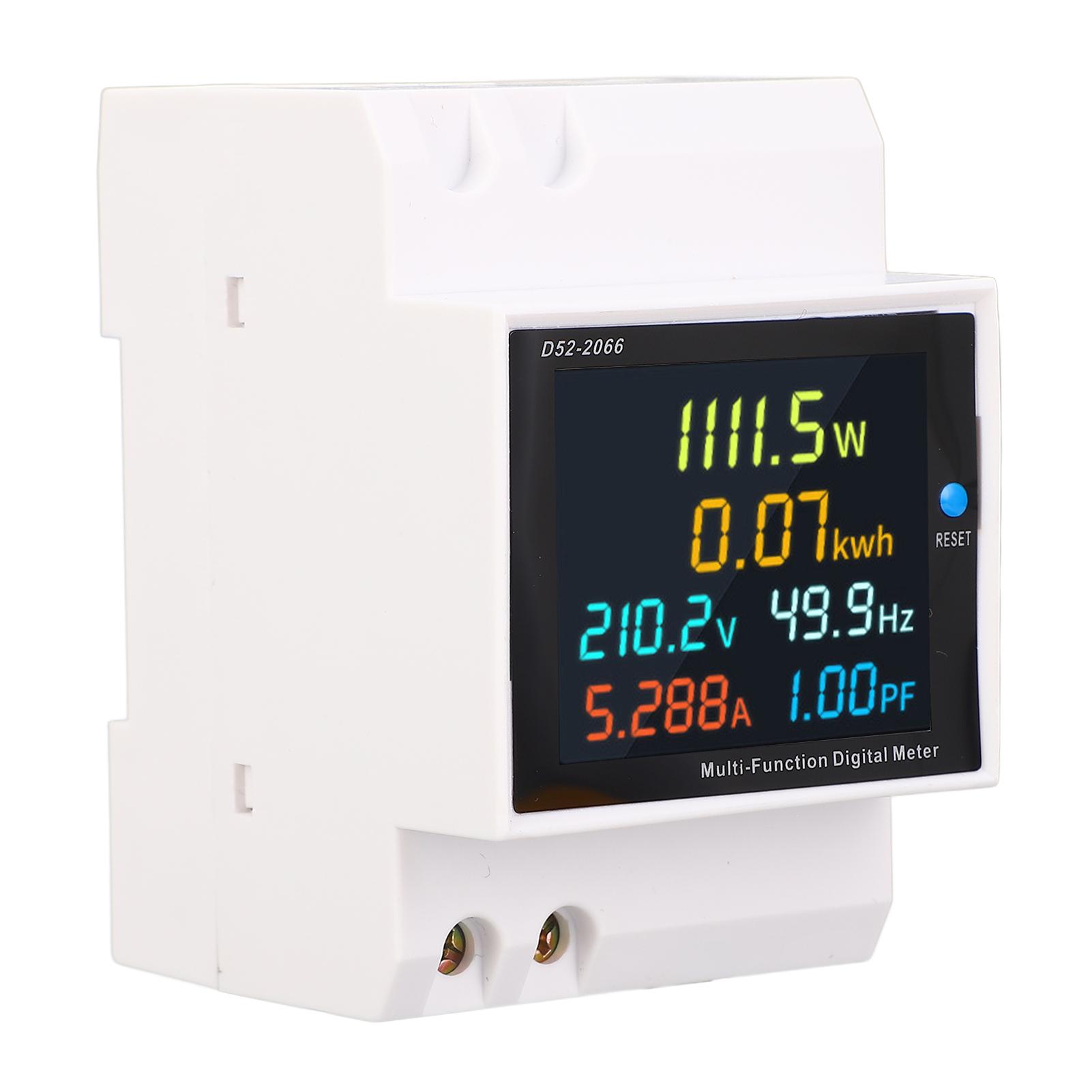 

Digital Single Phase Energy Meter Din Rail AC Voltage Current Power Factor Frequency Electricity