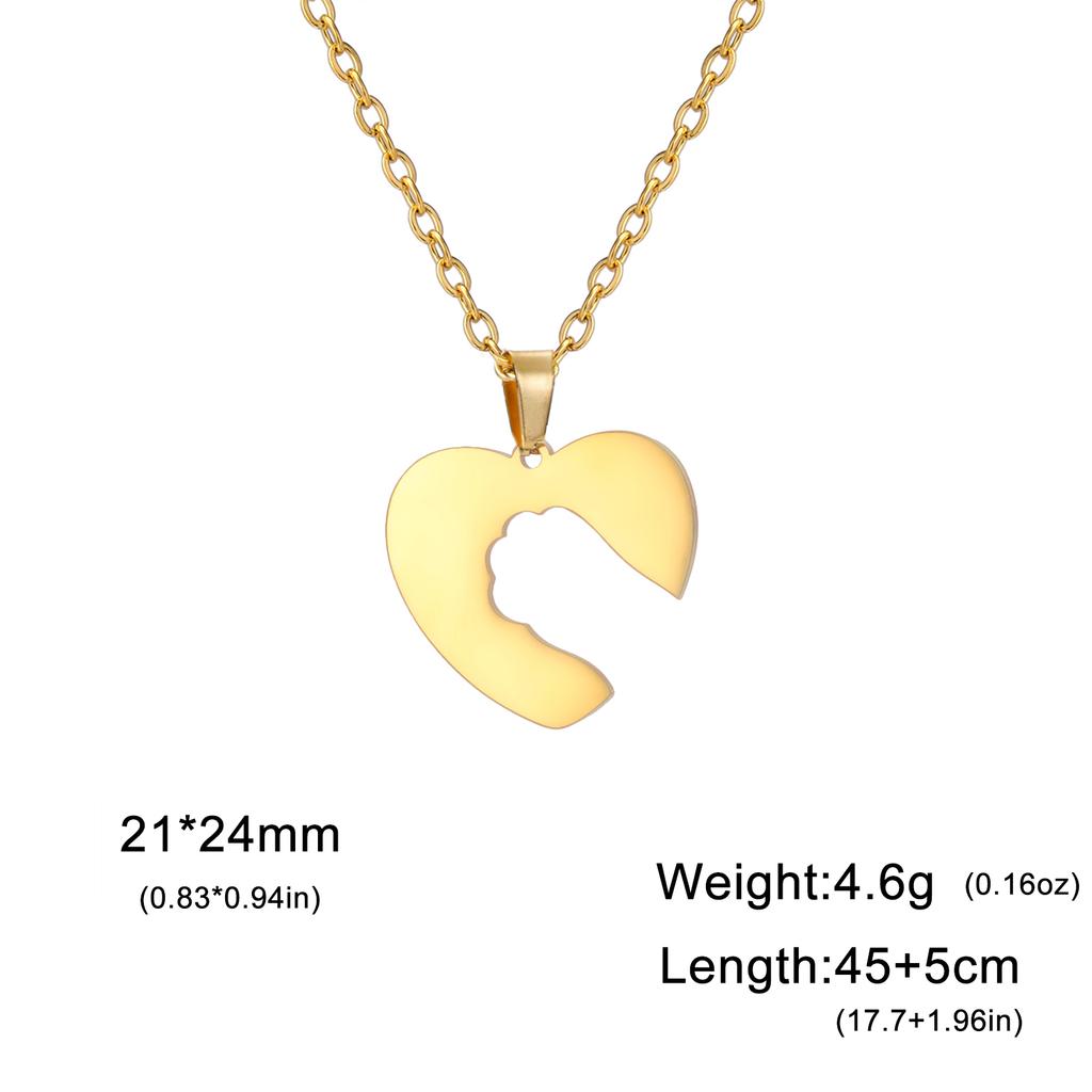 Heart Female Necklace Cat's Paw Charm Pendant Stainless Steel Jewelry on the Neck Cute Hollow Accessories Link Chain 2026 New
