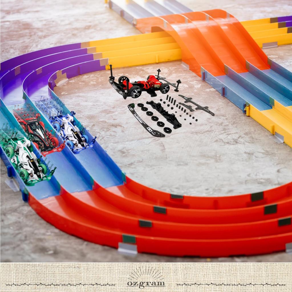 Mini 4WD Aluminum Wheels Large Diameter Dual for Bushings Set of 4 [Gray] Low-Profile Wheels, 5-Spoke, Low-Profile Tires, 23.5mm Diameter, Included,