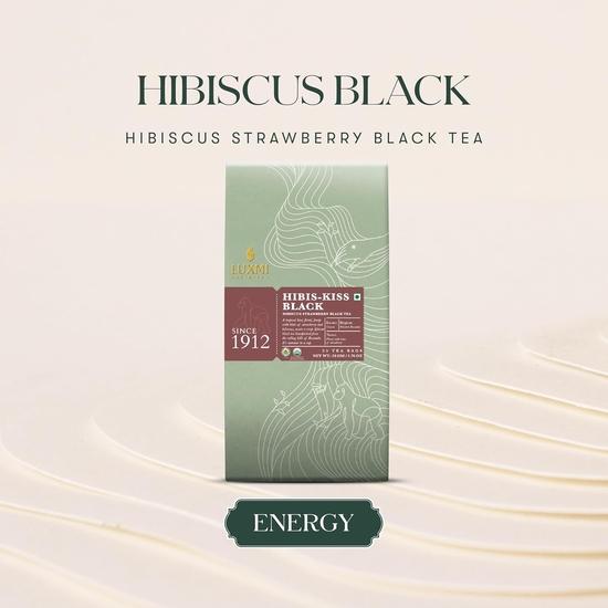 LUXMI Estates Hibis-Kiss Black Tea 25 Teas Bags (50 Gm) Pack | Certified Organic Black Tea|Hibiscus Strawberry|Herbal Tea