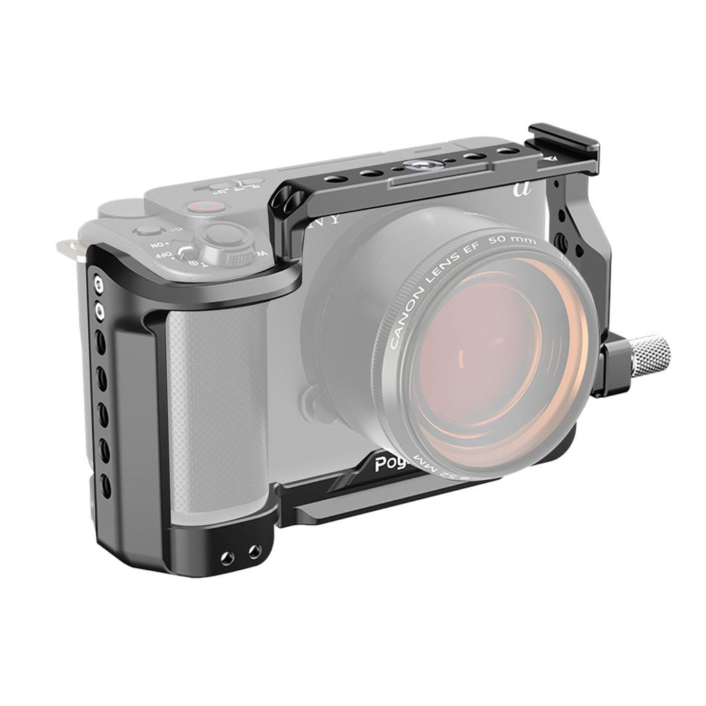 Poyinco JN-098 Camera Video Cage Camera Cage Aluminum Alloy with Cold Shoe Mounts 1/4 Inch Threads