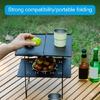 Double Layer Camping Table Metal Alloy Picnics Table Grid & Metal Plate Camping Table Outdoor Camp Storage Rack