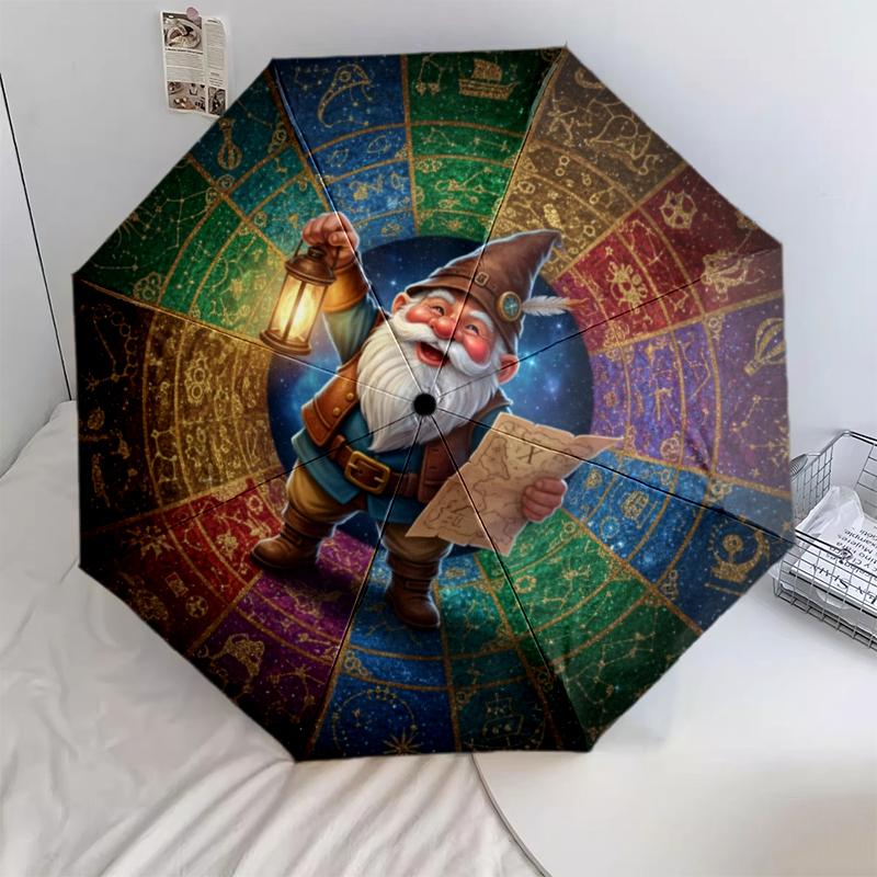 1 PC Automatic Folding Umbrella - Cartoon Pattern, Portable & Foldable Design with 8 Ribs, Christmas Birthday Gifts