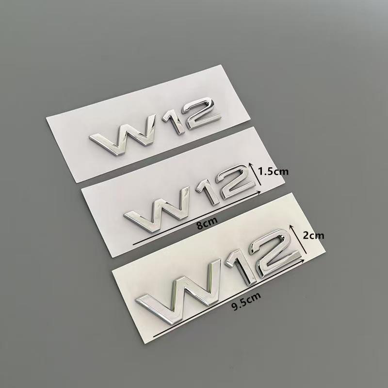 Dla Chrome Litery Logo W12 Naklejka Błotnik Samochodowy Bagażnik Odznaka Dla Audi A8 D3 S8 A8L Q7 Emblemat W12 Naklejka Akcesoria