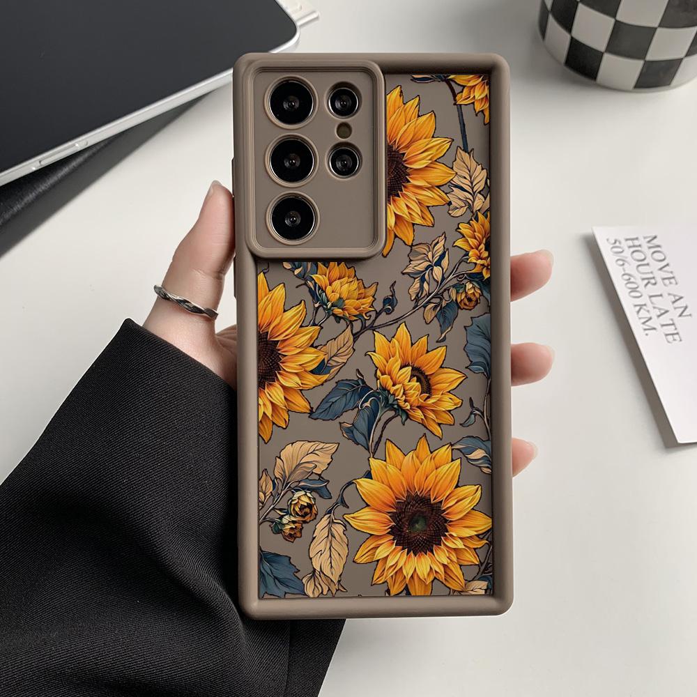 Soft TPU Case For Samsung A55 5G S25 Ultra S24 FE A54 A16 A15 A53 A35 A34 A14 A13 A06 A05 A05s A33 A25 S23 S22 Plus Flower Cover