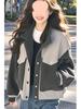 Jacke im koreanischen Stil mit Farbblockdesign, 71-80% Polyestergemisch, Leichte Luxusmode für Frühling & Herbst.