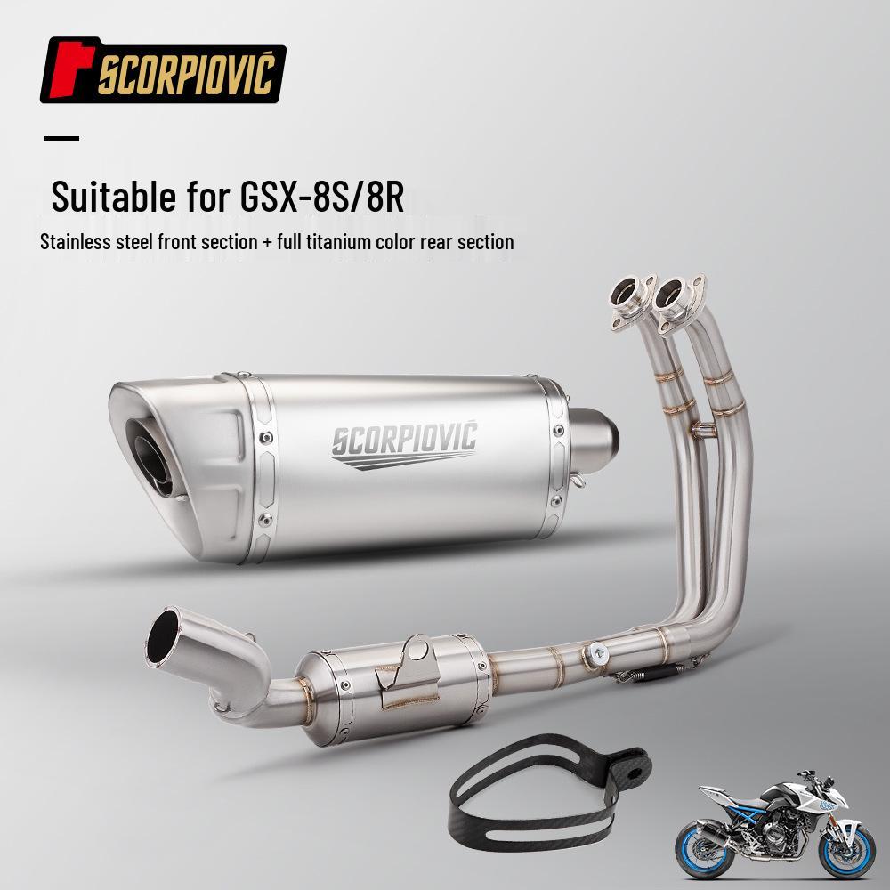 Stainless Steel Exhaust System for GSX8S/8R 2024: Full M11 Tail Header Modification