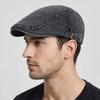 Cotton Washed Denim Newsboy Caps Adjustable Flat Cap Retro Painter Beret Summer