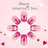Valentine's Day Press On Nail Colorful Heart Designs Glossy False Nail Romance Acrylic Square Nail for Women 24pcs