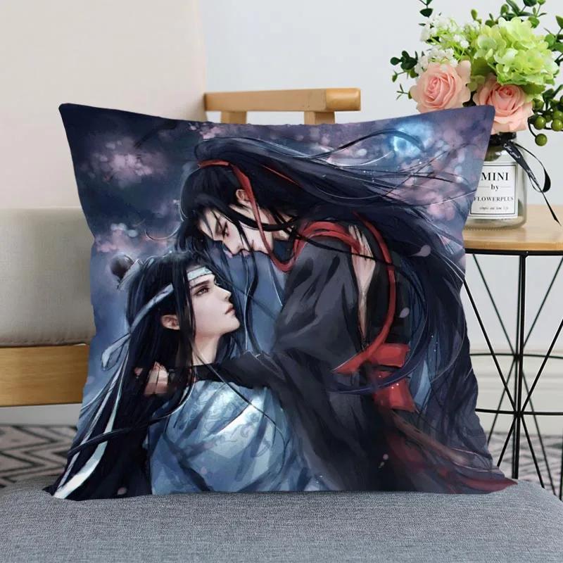 New Arrival Mo Dao Zu Shi Pillow Cover Bedroom Home Office Decorative Pillowcase Square Zipper Pillow Cases Satin Soft No Fade