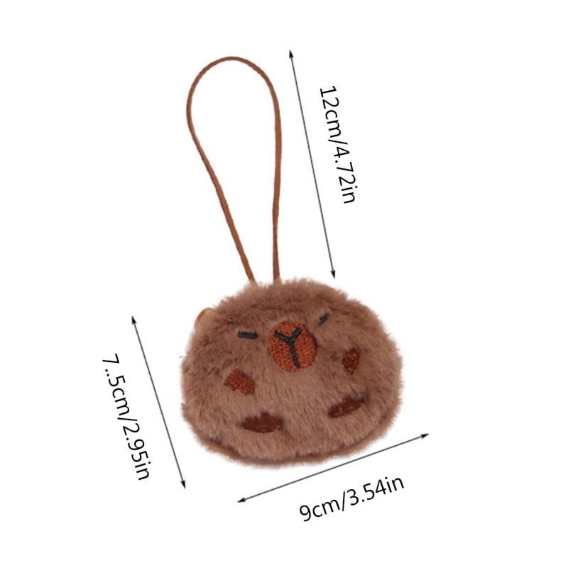 Cute Capybara Toy Keychain Charm Adorable Backpack Pendant Soft and Delicate Handmade Name Ornament for Bags Keychains