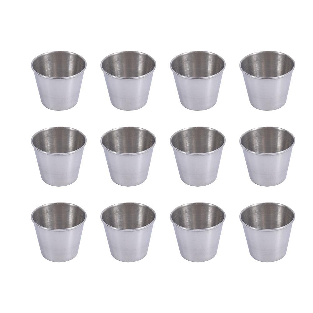 

12PCS/SET Stainless Steel Dipping Sauce Cup 304 Stainless Steel Salad Jam Cup Kitchen Use 12PCS/SET
