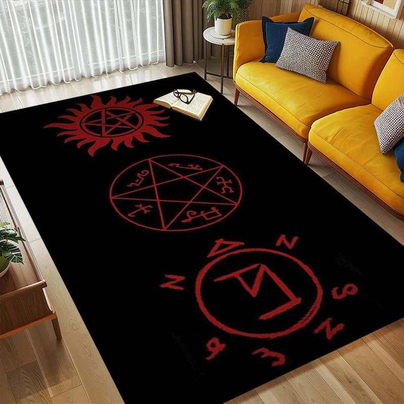 Supernatural Symbols Living Room Nonslip Area Rug Soft Carpet For Bedroom Game Playroom Sofa Office Home Decor Doormat Christmas Gift C922154