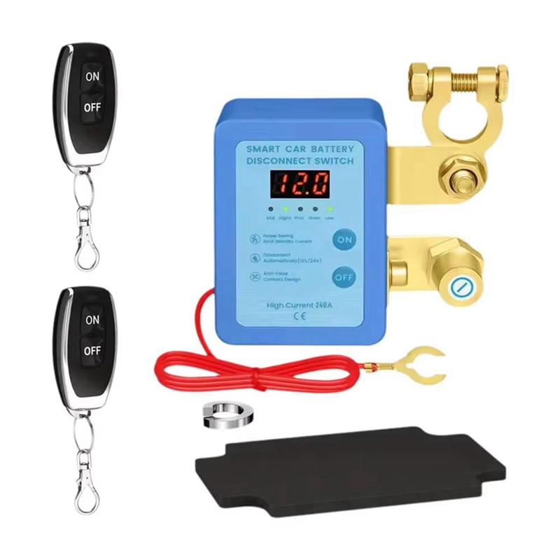 Remote Battery Disconnect Switch with Led Voltage Display,Power Shut Off Switch Leakage Protection for Auto Car
