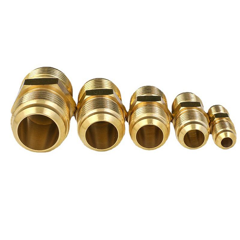 Equal Reducer Nipple Flare Tube OD 1/4" 5/16" 3/8" 1/2" 5/8" 3/4" 7/8" SAE-Standard Brass Pipe Fitting Connector Air Coniditoner