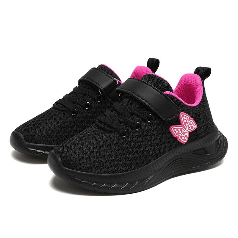 Summer Kids Casual Black Girls Mesh Breathable Shoes Fashion For 7-15y Lightweight Sport Student's Children Sports Walking Shoe