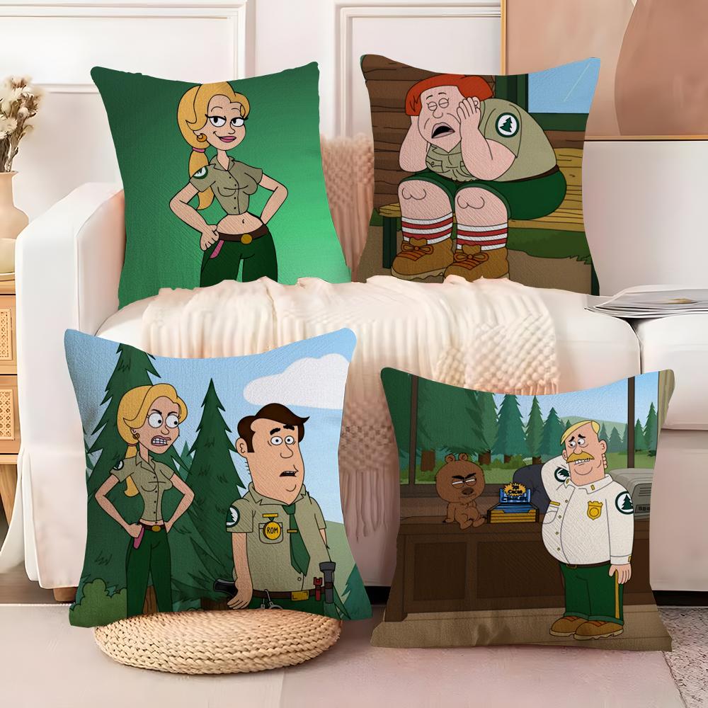 Cartoon BBrickleberrys Cushion Cover Soft Plush Fabric DoubleSided Printed Sofa Cushion Cover for All Seasons Home Decor Gift