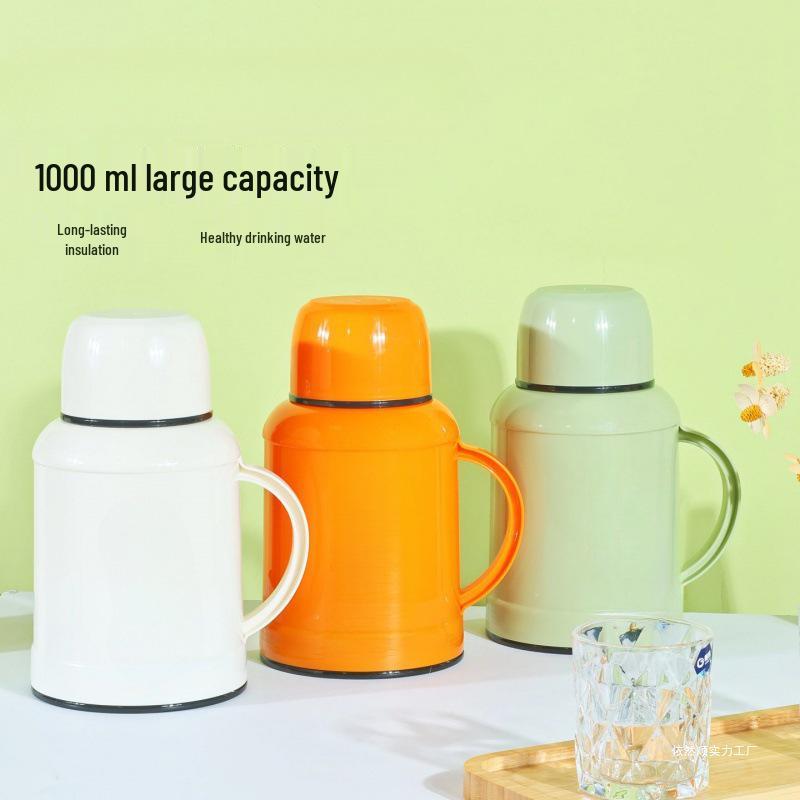 1000ML Large Capacity Thermos Flask, Portable & Insulated, Available in White, Orange, Green, Red