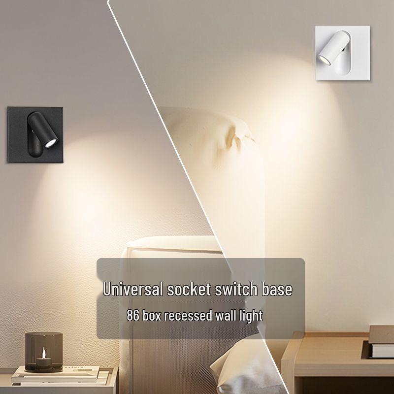 Drehbare 86er Dose: Kreative Schlafzimmer- & Hotel-LED-Wandleselampe