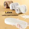 2/4Pcs Latex Thermal Insole Winter Warm Cotton Super Soft Long Station Anti Pain Sweat Absorption Shoes Self-heating Shoe Pads