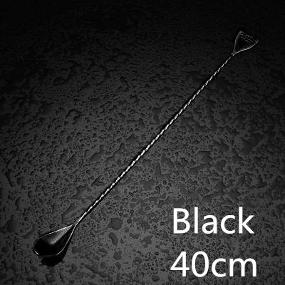 40cm Stainless Steel Cocktail Bar Spoon Japanese Style Best Bartender Bar With Strainer Tail Silver Copper Gold Barware