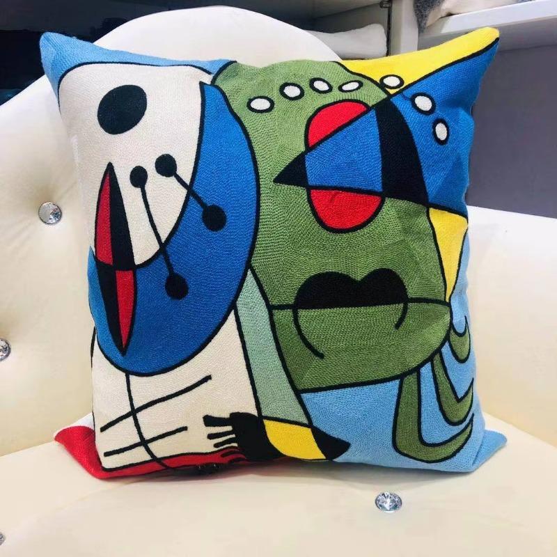 High Quality Picasso Abstract Cotton Pillow Cover Canvas Single-Sided Sofa Embroidery Cushion Cover For Living Room Home Decor