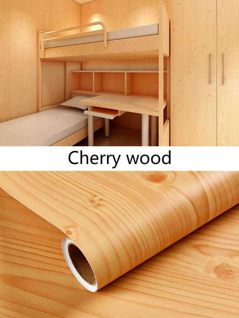 Vinyl Waterproof Wood Grain Wallpapers Self-adhesive Stickers For Kitchen Ambry Furniture Wardrobe Table Wall Papers Home Decor