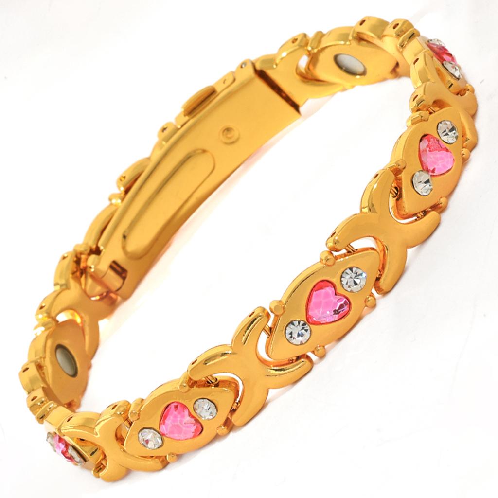 Explosive removable heart-shaped magnet bracelet, environmentally friendly alloy diamond-encrusted adjustable bracelet