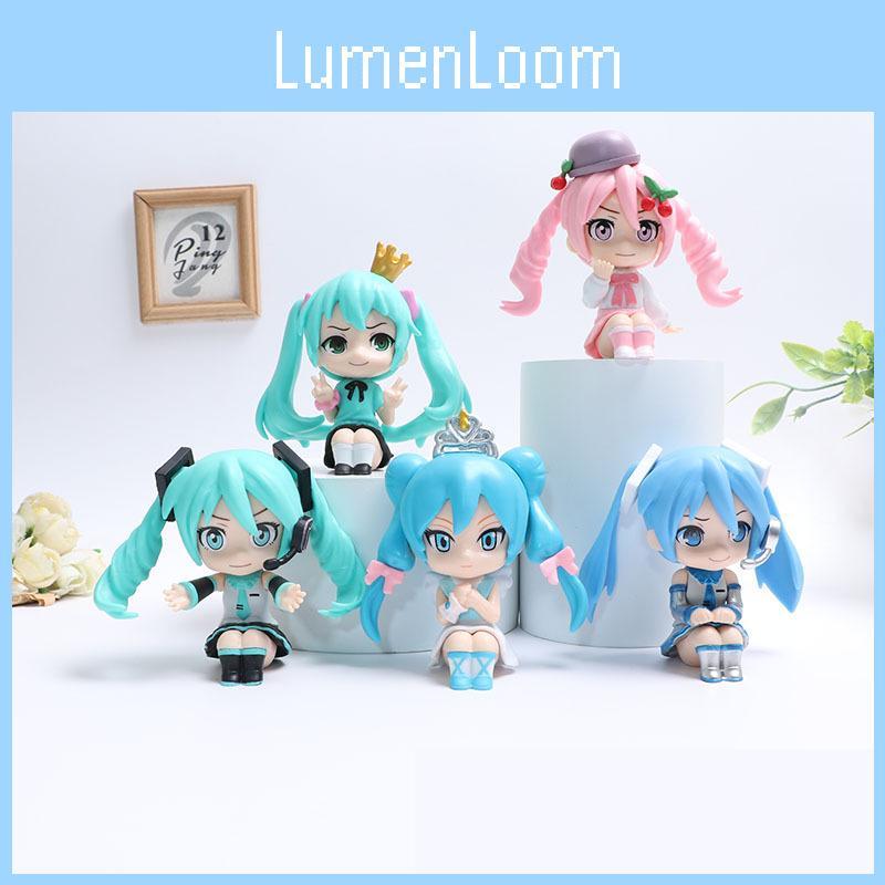Adorable Sitting Hatsune Miku Chibi Figure Pvc Toy Model 8.5cm Cute Doll Gift