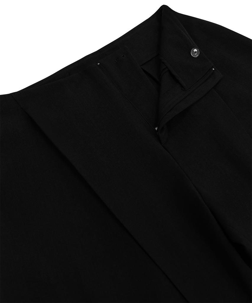 Teulimingbeodeu Low Rise Wide Slacks [ Black ]