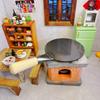 Full Simulation Mini Kitchen Play Set Cooktop Decorative Accessories Real Cooking Toys Handle Pan Lid Doll House Furniture