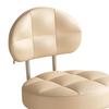 Low Round Rolling Stool PU Leather 360° Rotating Pulley Stool Roller Seat Short Stool for Home Library Office Garage Salon