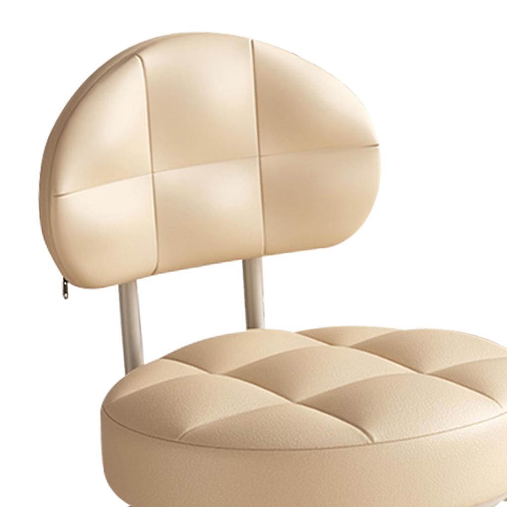 Low Round Rolling Stool PU Leather 360° Rotating Pulley Stool Roller Seat Short Stool for Home Library Office Garage Salon