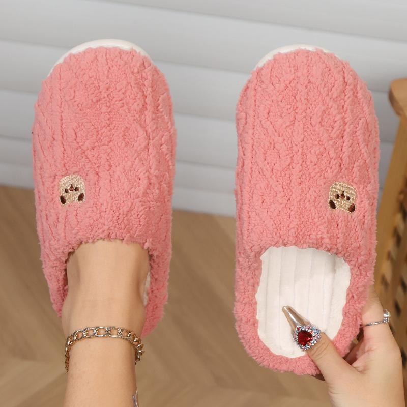 Couple Cute Bear Cartoon Cotton Slippers Men and Women Winter Home Indoor Warm and Comfortable Shoes Ins