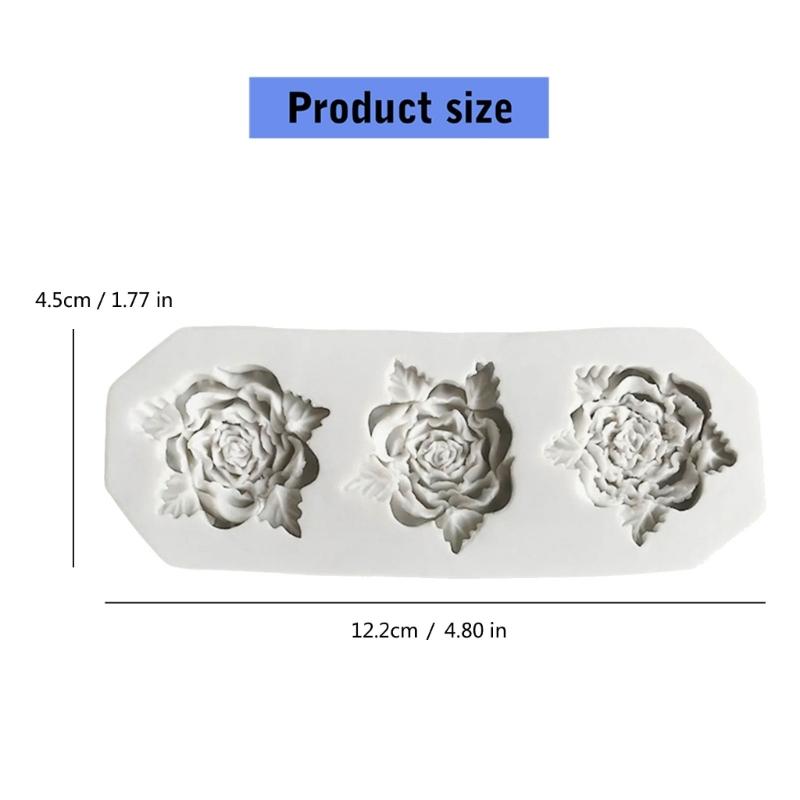 3 Cavities Flower Molds Silicone Mould Baking Molds Casting Molds Epoxy Resin Molds Candle Molds Chocolate Molds
