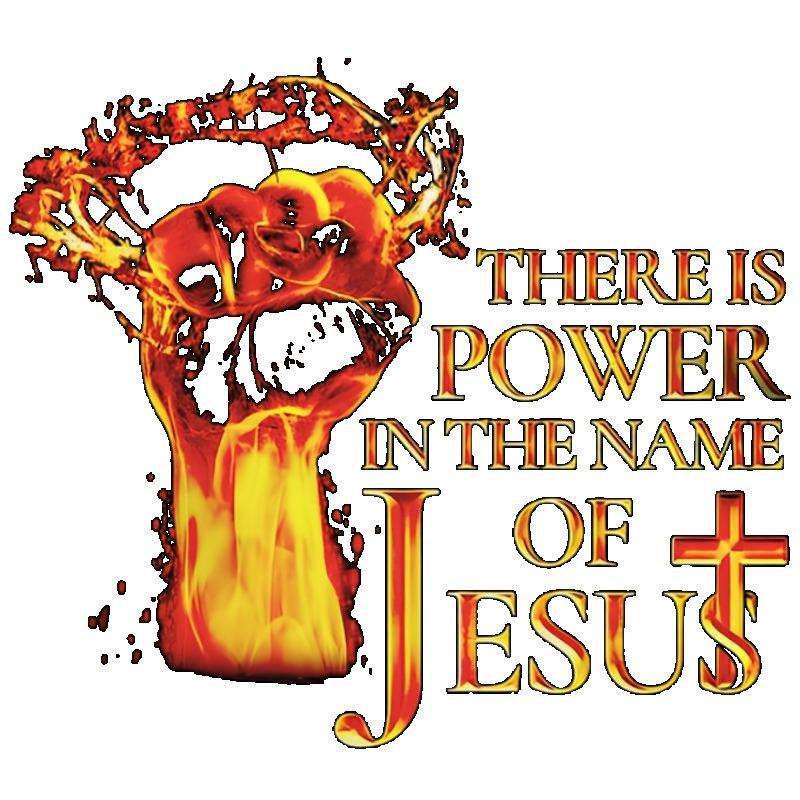 Black T Shirt with Flame Fist and Jesus Cross Print for Religious Faith and Spiritual Inspiration