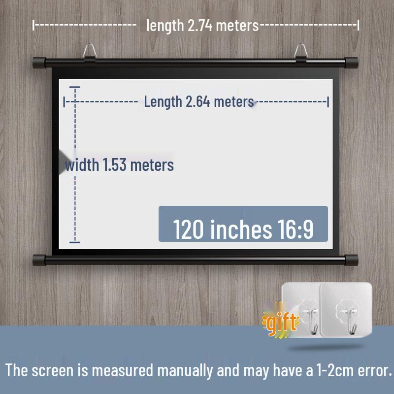 100-palcové podlahové plátno pre projektor so stojanom - Držiak bez vŕtania pre domáce použitie