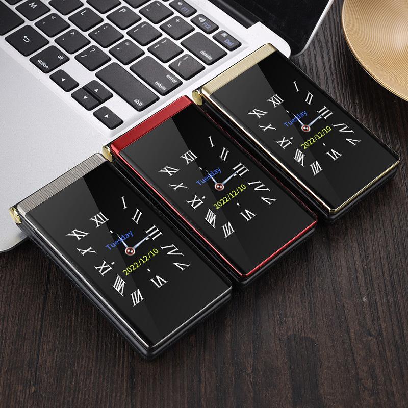 

4G Dual Screen Three Stars Multilingual English French Russian Arabic Vietnamese Thai Elderly Mobile Phone червоний