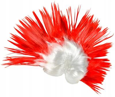 Polish Fan Wig Red and White Iroquois Euro