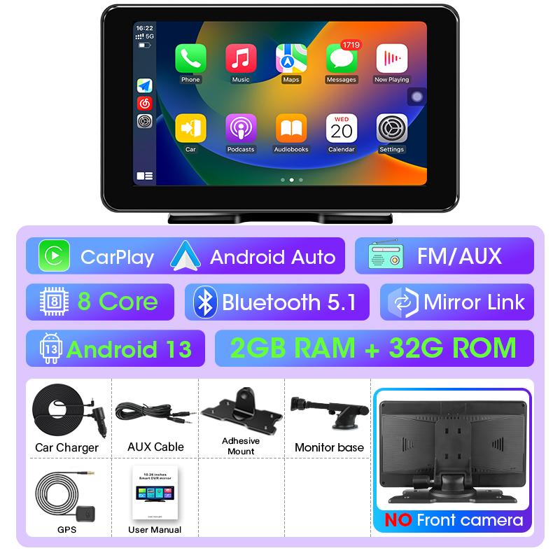 7 Inch 2G+32G Android 13 Wireless Carplay Android Auto Car Multimedia Intelligent Systems Screen 8 Core GPS Navigation Bluetooh