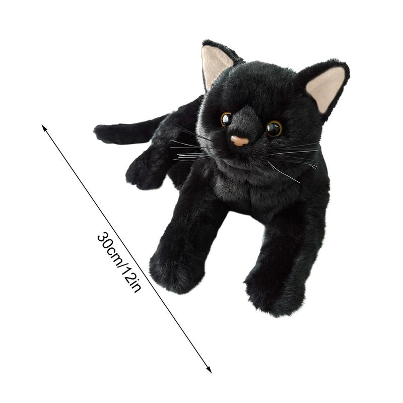 Schwarzes Katzen Plüschtier Stofftier Schwarzes Kätzchen Puppe Kissen Jungen Mädchen Weiche Spielzeuge Kinder Geburtstagsgeschenke Niedliches Plüschtier