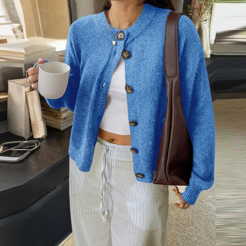 Women's Cardigan Sweaters Lightweight R-Neck Long Sleeve Outfits Fall Fashion Clothing