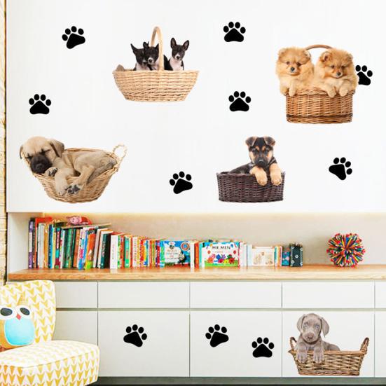 Tegneserie Pote Hund Valp Avtakbart Tapet Vegklistremerke DIY Dekal Barneromsdekor