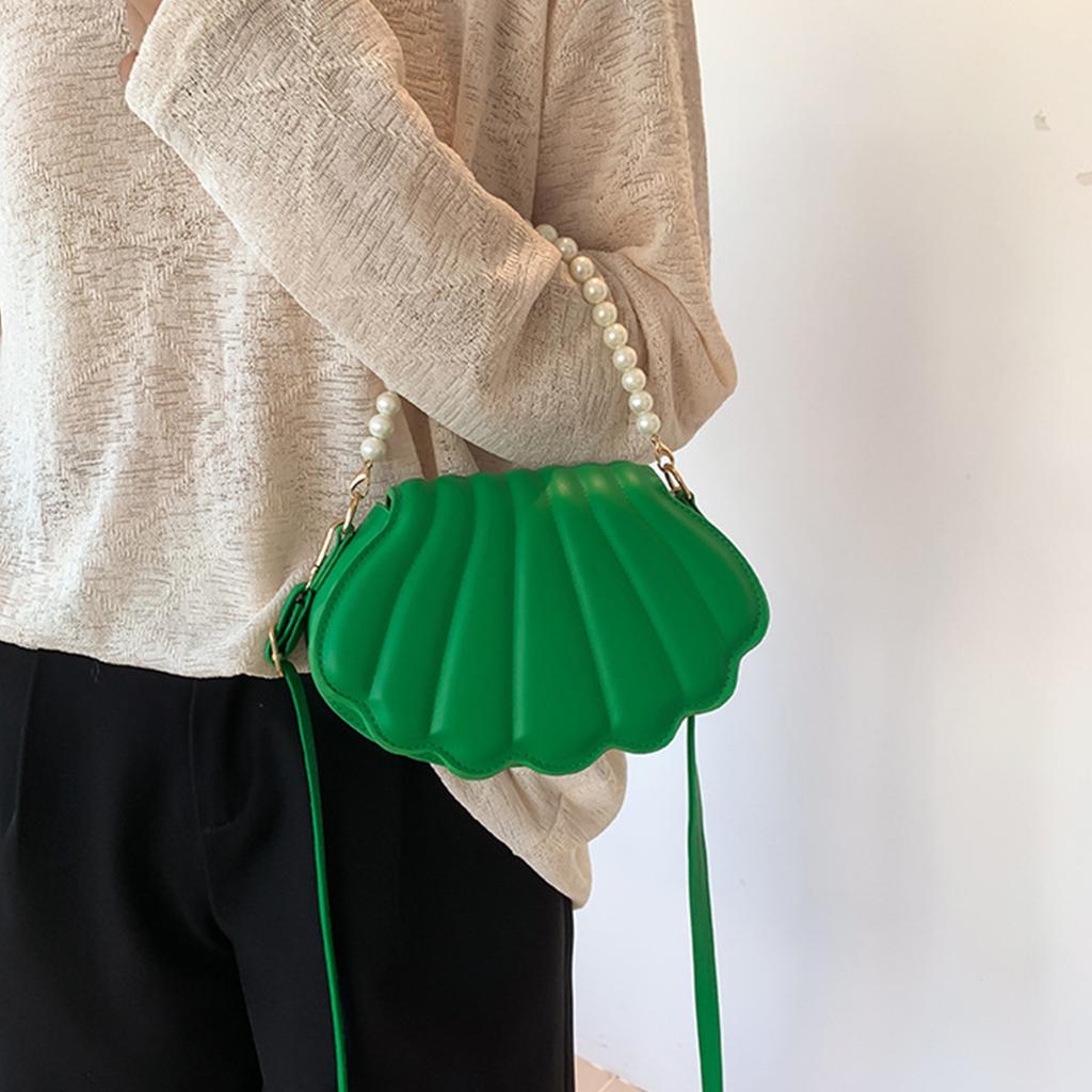 Allround-Umhängetasche für Damen Elegante Umhängetasche Modische Perlenketten-Handtasche Messenger Bag Muschel-Abendtasche