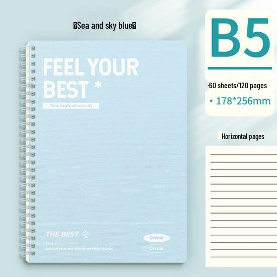 A5 Spiral Multicolor Thickened Blank Notebook for Students - Back To School Essentials