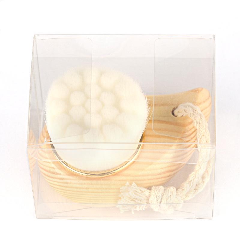 Manual Wooden Face Cleansing Brush with Soft Bristles for Makeup Removal and Deep Cleaning