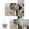 Trendy White Pu Tote Bag For Women Spacious Vintage Crossbody Handbag